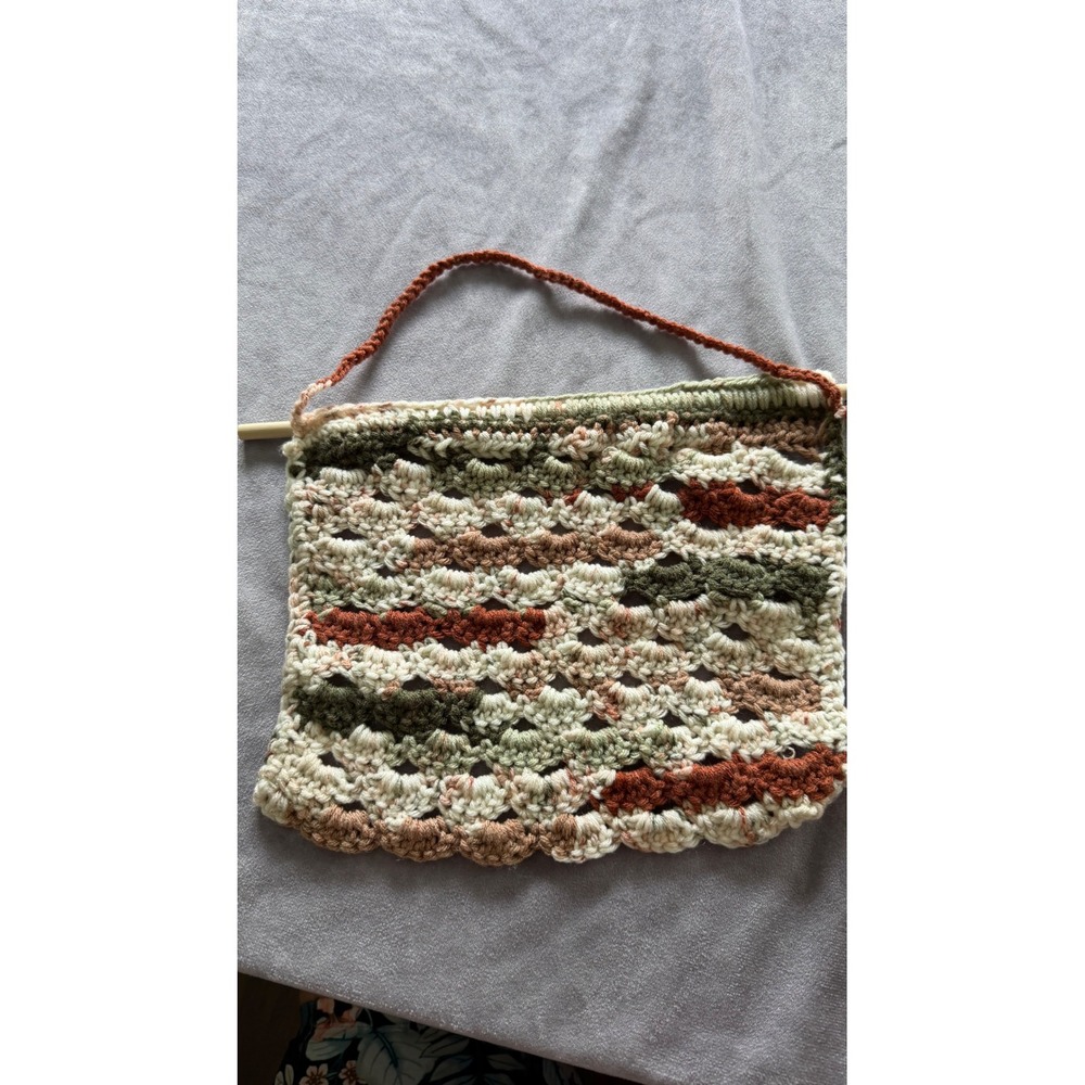 Handmade Crochet Eyewear Organizer Boho Wall Hanging Earth Tone Glasses Holder